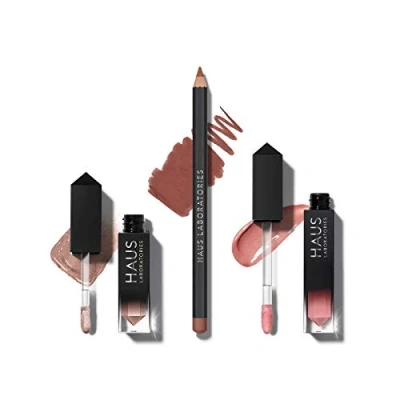 Afbeelding van Huis Laboories By Lady Gaga: of Collections Make up set met tas, vloeibare oogschaduw, lipliner stift en lipgloss in 9 sets, veganistisch dierproefvrij 3 delige voordeelset