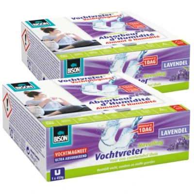 Afbeelding van 2x Bison Vochtvreter Vochtmagneet Lavendel 450 gr