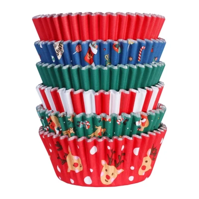 Afbeelding van PME Kerstvormpjes met aluminiumcoating kerstmanmix (100 stuks)