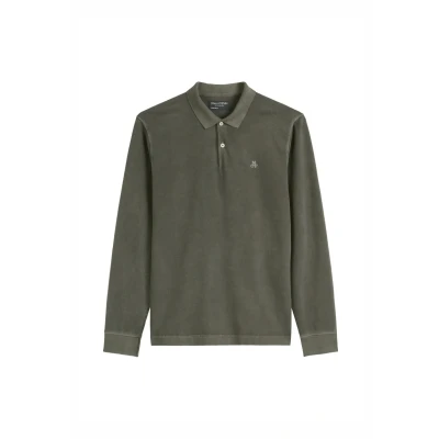 Afbeelding van Polo Shirt Korte Mouw Marc O&#039;Polo Longsleeve Poloshirt Olijfgroen