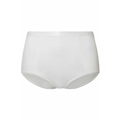 Afbeelding van Ulla Popken Bodyforming tailleslip voor dames, satijnen manchetten, shapewear, korsetbroek, wit, 54/56