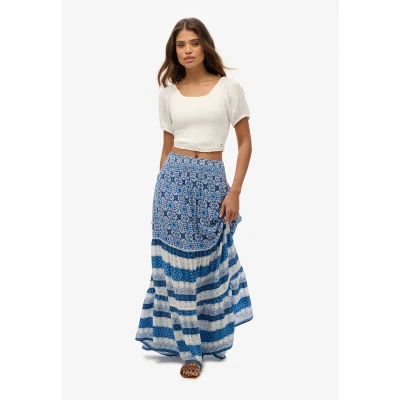 Afbeelding van Superdry Vrouwen Maxirok met Print Blauw Grootte: 44
