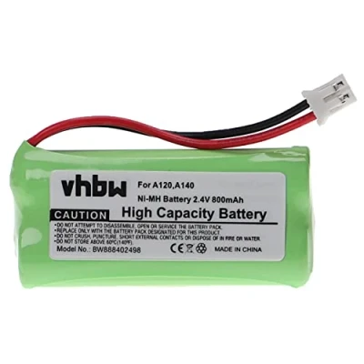 Afbeelding van vhbw Accu compatibel met Siemens Gigaset A12, A14, A120, A140, A140 Trio, Duo draadloze vaste telefoon (800 mAh, 2,4 V, NiMH)