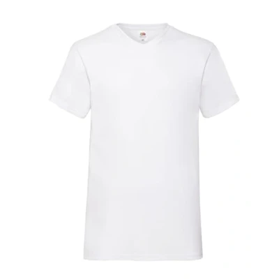 Afbeelding van Fruit of the Loom T shirt, met V hals, in verschillende maten en kleuren, 10 stuks, 5x wit/5x donkergrijs (Dark H.Grey), XL
