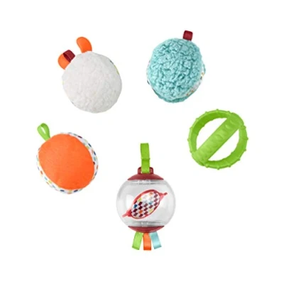 Afbeelding van Fisher Price FXC32 Vijf zintuigballen rammelaar en sensorisch speelgoed, BPA vrij, babyspeelgoed vanaf 3 maanden, meerkleurig