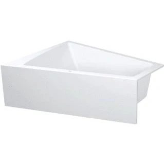 Afbeelding van Duravit Paiova bad acryl afgeschuind 170x130x46cm links met aangevormd paneel en frame wit
