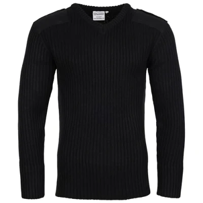 Afbeelding van Castle Clothing V Hals Combat Jumper, Size 2X Large zwart