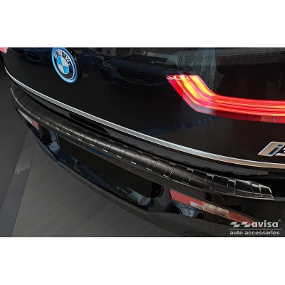 Afbeelding van Avisa Zwart RVS Achterbumperprotector passend voor BMW i3 (i01) Facelift 2017 &#039;Ribs&#039;