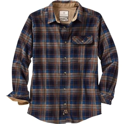 Afbeelding van Legendary Whitetails Heren Buck Camp Flanel, Lange Mouw Plaid Button Down Casual Shirt, Corduroy Manchetten, Brownstone Plaid, S