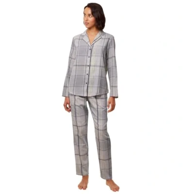 Afbeelding van Triumph dames Boyfriend pyjamaset van biologisch katoen met ruitdessin in de kleur Lichtblauw, maat: 42