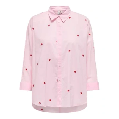 Afbeelding van Only Blouse Onlnew Lina Grace Ls Emb Shirt Noos 15283743 Roseate Spoonbi/red Heart Dames Maat S