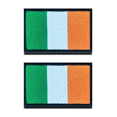 Afbeelding van 2 stuks Ierland vlag klittenband patch Tactisch Gelukkig Iers nationaal embleem, geborduurde met klittenbandsluiting, militaire voor rugzakken, kleding, tassen, uniform, vest,