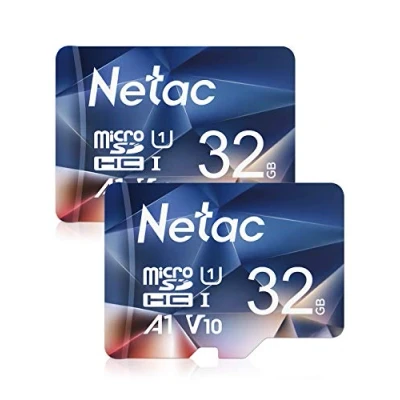 Afbeelding van Netac Micro SD kaart A1, U1, C10, V10, FHD, 600X, UHS I snelheid tot 90/10 MB/sec(R/W) voor telefoon, camcorder, switch, GoPro Tablet 32 GB 2 stuks
