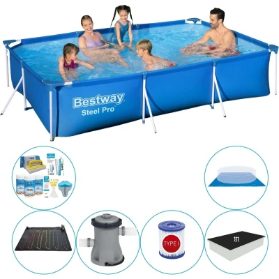 Afbeelding van Bestway Steel Pro Rechthoekig Zwembad 300 x 201 66 cm Blauw Inclusief Toebehoren