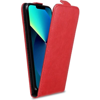 Afbeelding van Cadorabo Hoesje geschikt voor Apple iPhone 13 MINI in CHILI ROOD Beschermhoes Case Cover flip design, gemaakt van glad kunstleder