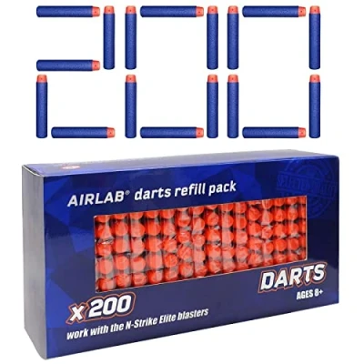 Afbeelding van Airlab 200 Stuks Hervulbare Kogels voor Nerf N Strike Elite 2.0 Series X Shot Speelgoedpistool, 7,2cm Speelgoedschuimmunitie Schuimpijl accessoires, Buitensport Doelspellen Kinderen, Blauw