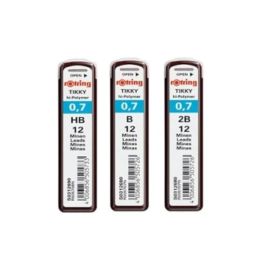 Afbeelding van Set rOtring Tikky hi polymeer loodvullingen, 0,7 mm, B (12 aders), HB leads), 2B leads)