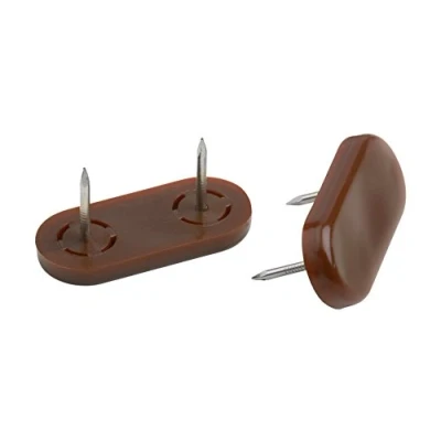 Afbeelding van Metafranc Meubelglijders 45 x 20 mm kunststof met spijker bruin 4 stuks anti draaien Geschikt voor buitengebruik/Meubelglijders set ongevoelige vloeren/kunststof glijders / 644706