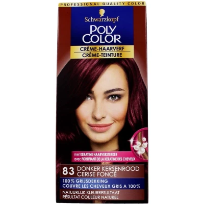 Afbeelding van 3x Poly Color Creme Haarverf 83 Donker Kersenrood