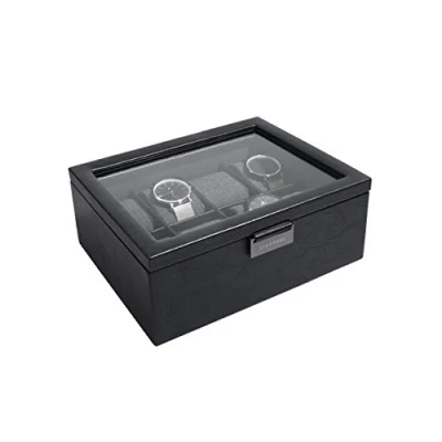 Afbeelding van Stackers Mens Black 8 Piece Watch Box