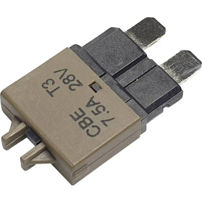 Afbeelding van Hansor Circuit Breaker Standard, type 3, Manual Reset, 7,5A CBE3 Series 7.5A Zekeringautomaat standaard vlakzekering 7.5 A Mosgroen 1 stuk(s)