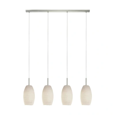 Afbeelding van EGLOÂ BatistaÂ 3Â HanglampÂ Â E27Â 102Â cmÂ Nikkel Mat/Wit