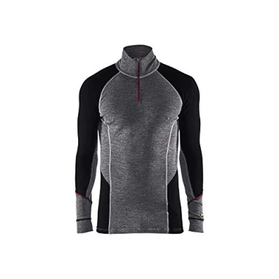 Afbeelding van Blaklader Onderhemd zip neck 100% merino XWARM 4699 1736 Medium Grijs/Zwart S