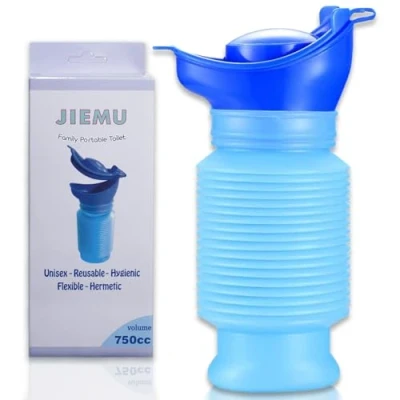 Afbeelding van Topcloud Krimpbaar urinoir, 750 ml mannelijk vrouwelijk draagbaar mobiel toilet potje plas urinefles herbruikbaar noodurinoir voor camping auto reizen verkeersopstopping en wachtrij