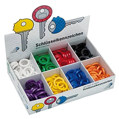 Afbeelding van WEDO 2628008 sleutelringen, flexibel zacht plastic, 200 stuks in display, 24 mm, diverse kleuren
