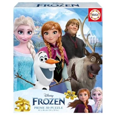 Afbeelding van Educa Puzzel met 200 delen 3D lenseffect Frozen lenspuzzel jongens en meisjes vanaf 7 8 9 jaar (20047)