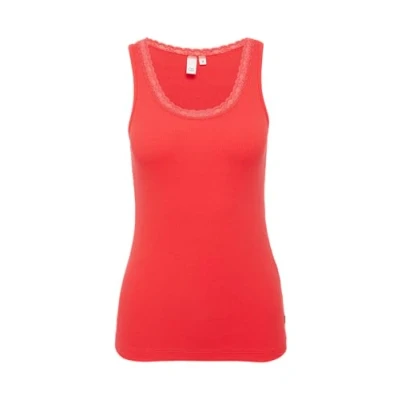Afbeelding van QS MIT AM Ausschitt Top, Dames, Maat: XS, Rot