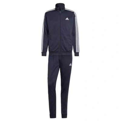 Afbeelding van adidas Basic 3 Stripes Tricot Tracksuit Trainingspak heren, legend ink/white, L Tall inch