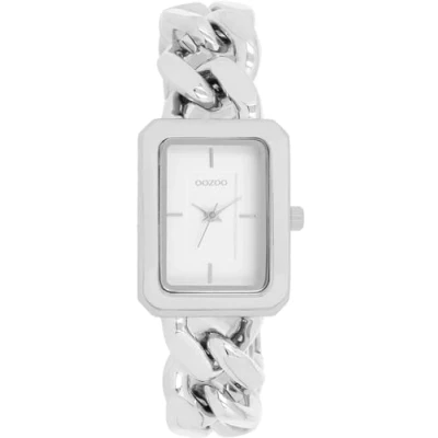 Afbeelding van Oozoo Timepieces dameshorloge polshorloge dames modern horloge voor vrouwen elegant analoog dameshorloge, zilver, wit