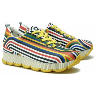 Afbeelding van GOBY Gestreept Sneakers Schoenen Handgemaakt Premium Kwaliteit Maat 36