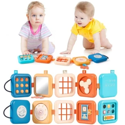 Afbeelding van JOYVOVO Busy Board Montessori speelgoed, 2 jaar, 8 in 1 educatief spel, activiteits en ontwikkelingsspeelgoed, vliegtuig, auto, kinderen, reizen, cadeau voor jongens, meisjes, 5