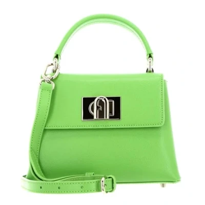 Afbeelding van FURLA Leren Handtas Avondtas 1927 Mini Top Handle Bag Wasabi Lichtgroen