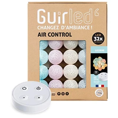 Afbeelding van GuirLED Lichtsnoer met ballen van katoen, led, USB, draadloze afstandsbediening, nachtlampje voor baby&#039;s, 2 uur netadapter A inbegrepen 4 intensiteiten 32 3,2 m eenhoorn