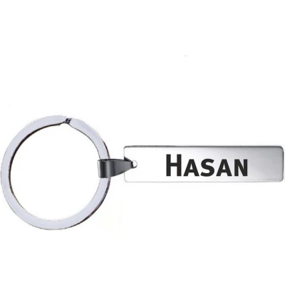 Afbeelding van Sleutelhanger Met Naam Hasan RVS