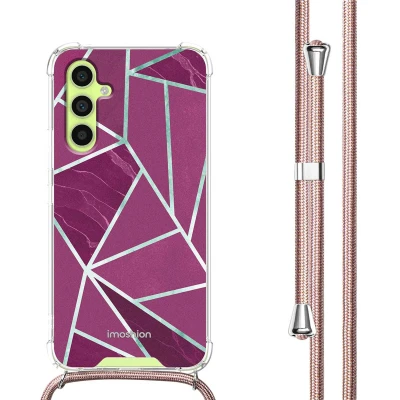 Afbeelding van Samsung Galaxy A34 (5G) Hoesje Kunststof iMoshion Softcase/Koordhoesje/Backcover Bordeaux Graphic Telefoonhoesje