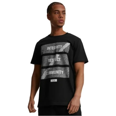 Afbeelding van Merchcode Integrity Respect Community TEE Tshirt print, Heren, Maat: XS, Black