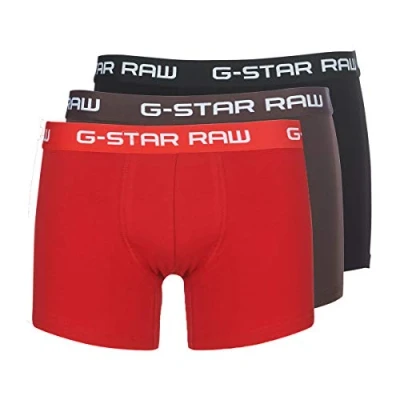 Afbeelding van G Star Classic Trunk Color 3 PACK Onderbroeken, Heren, Maat: Small, Dark flame/deep bordeaux/black
