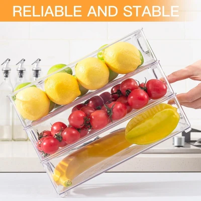 Afbeelding van Koelkast organizer, set van 9 (3 maten), voor keuken, eetkamer, planken, lade, kasten, badkamer, BPA vrij