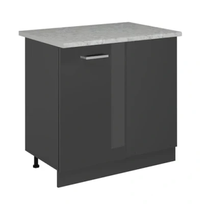 Afbeelding van Vicco Hoekkast R Line, Antraciet Hoogglans/Antraciet, 86 cm WB Marmer