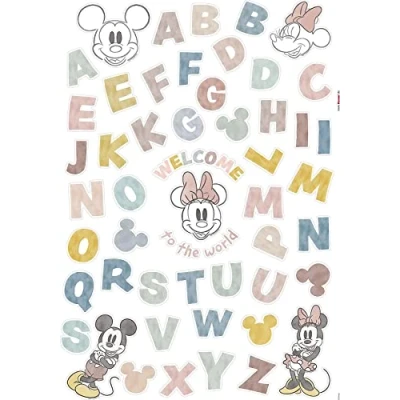 Afbeelding van Komar Wandfolie Mickey Alphabet 50x70 cm (breedte x hoogte), zelfklevende wandtattoo (56 delig)