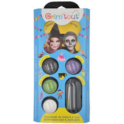 Afbeelding van GRIM&#039;TOUT complete set heks en skelet, GT41217, 4 kleuren