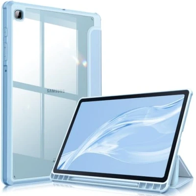 Afbeelding van Fintie Hoes voor Samsung Galaxy Tab S6 Lite 10.4 2020 met S pennenhouder Transparant Harde Schaal Achterkant Beschermhoes Zachte TPU Rand Bumper SM P610/P615, Hemelsblauw