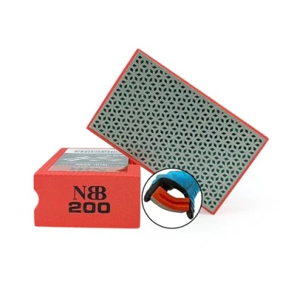 Afbeelding van NBB Diamanten handschuurpad polijstpad voor schuren of polijsten Diamanthandpad schuur /polijstblok met flexibele sponsrug het slijpen van steen keramiek tegels glas hout metaal (1, 200#)