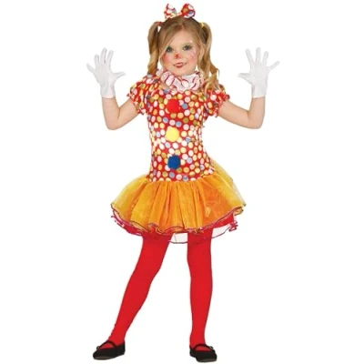Afbeelding van Fiestas Guirca Clownsjurk Meisjes Polyester Rood Mt 3 4 Jaar