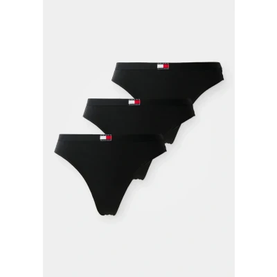 Afbeelding van Tommy Hilfiger Heritage Thong 3 PACK String, Dames, Maat: 34, Black