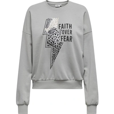 Afbeelding van ONLY Onlruna O NECK BOX Sweater Ultimate grey, Dames, Maat: XS, grey